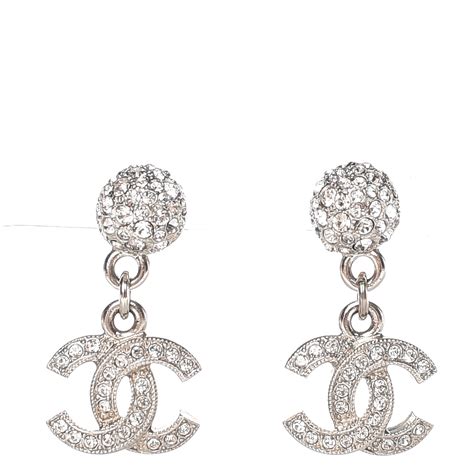 chanel crystal drop earrings price|chanel cc earrings sterling silver.